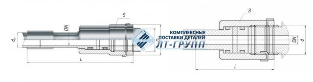 Соединения штуцерные накидные с резиновым кольцом со стопорением